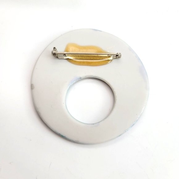 Vintage Seven Pin Brooch Lot Round Rabbit Dinosaur Jupiter Cook 1970s CT525 - Picture 7 of 16